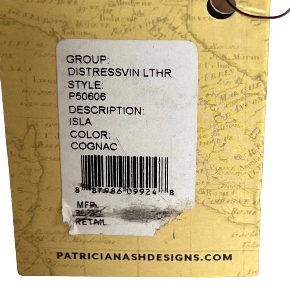 Patricia Nash Isla‎ Cosmetic Case Womens Cognac Distressed Vintage Leather Pouch